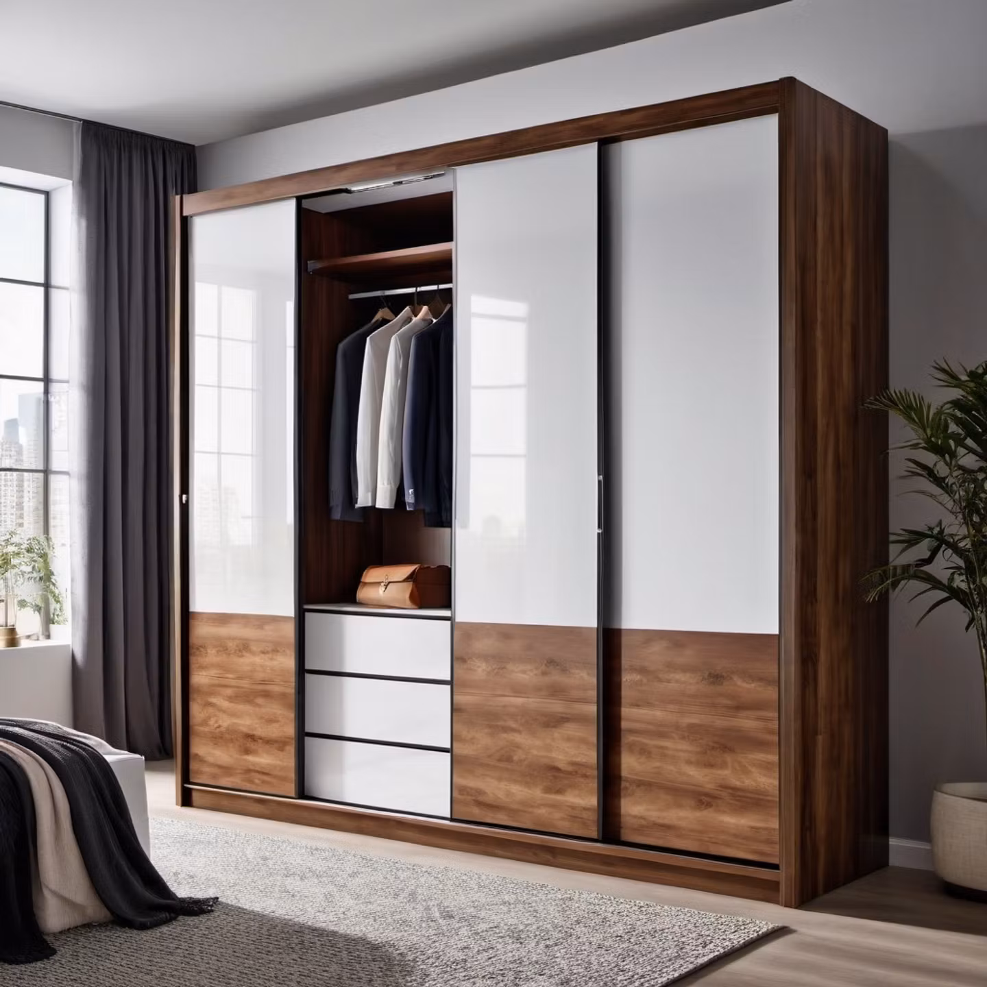 Modern bedroom wardrobe